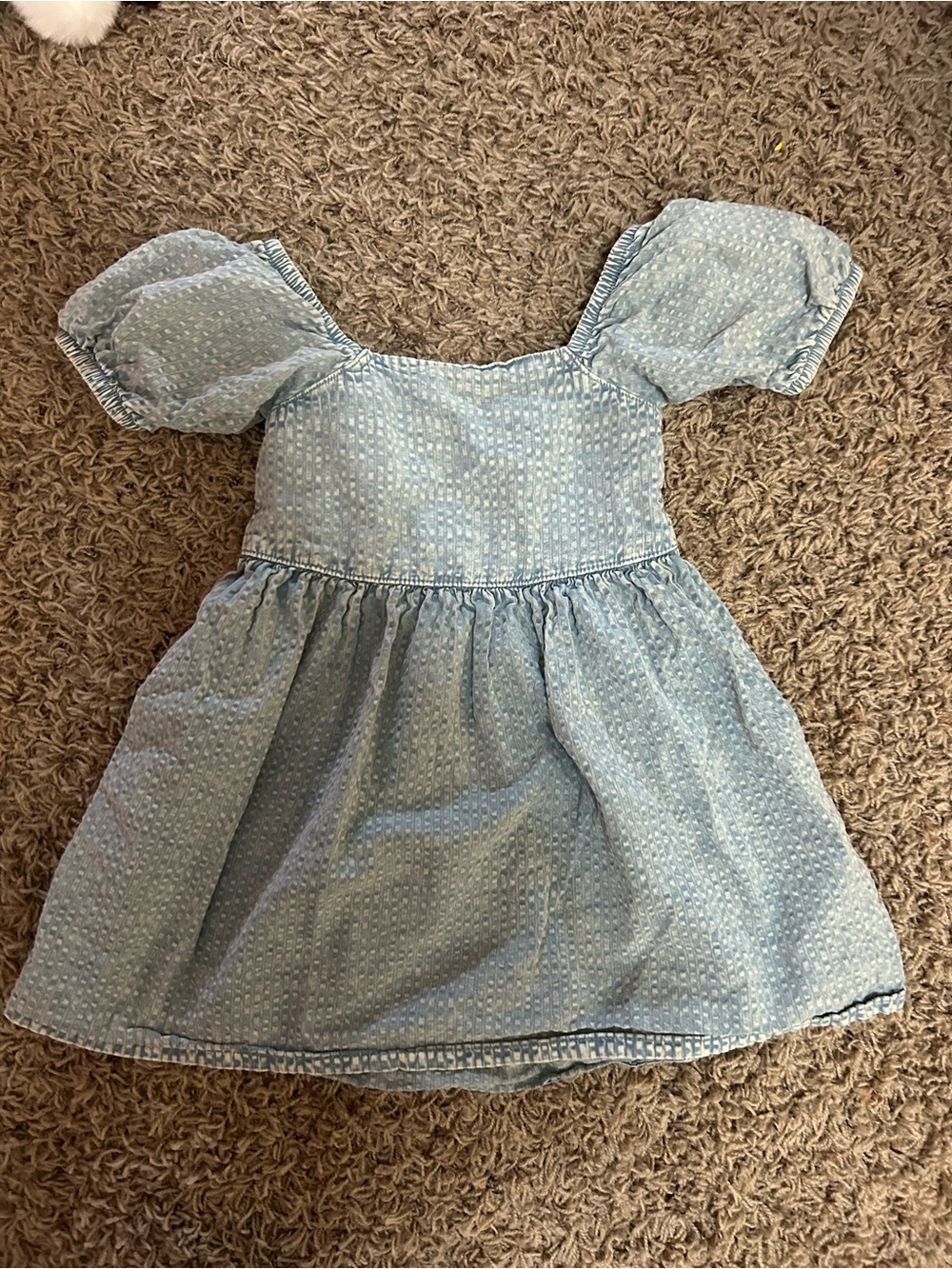 next Pale Blue Puff-Sleeve Dot Dress